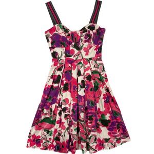 JAX Floral Dress Pink Purple and Green Women's Size 4 (081)